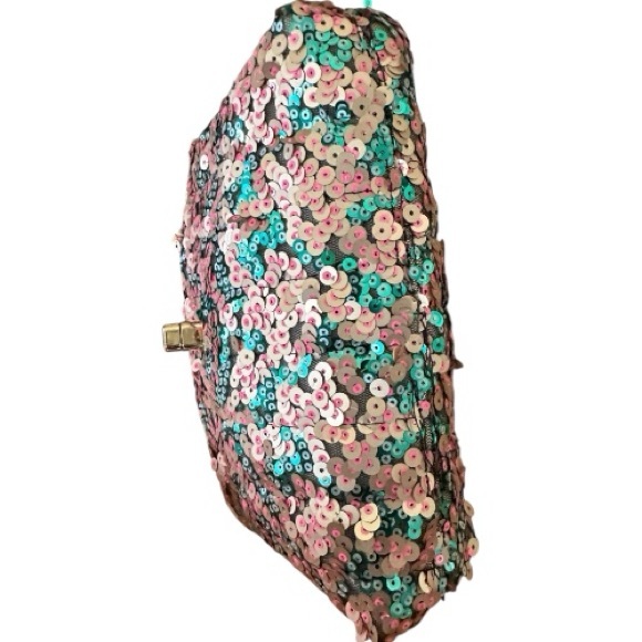 Olivia Miller Multicolor Sequin Mini Purse w/ Bow & Chain Handles (NWT) - Picture 9 of 11
